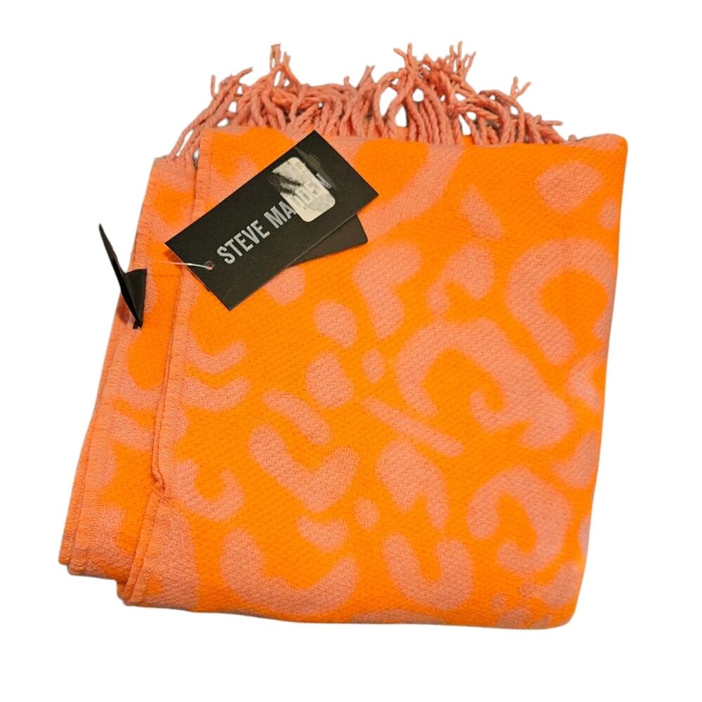 Steve Madden Woman's Orange and pink leopard scarf OS